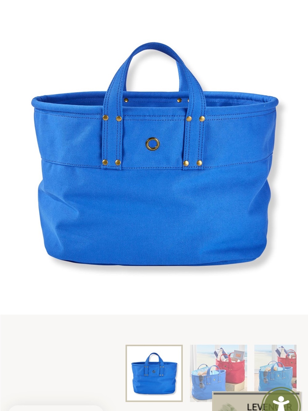 Levenger Blue Canvas Tote Bag with pencil bag
